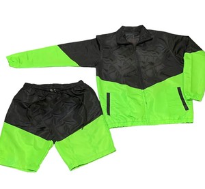 Ensembles pour hommes 2 pièces, coupe-vent personnalisé, short et veste imperméables, couleur contrastée, vêtements d'hiver, ensemble coupe-vent court - Product Image 3