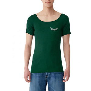 เสื้อยืดคอกลมแขนสั้นสีดำสำหรับผู้ชาย ทรงสปอร์ต ผลิตจากผ้าฝ้ายอ็อกซ์ฟอร์ดใยไผ่ เป็นมิตรต่อสิ่งแวดล้อม ทรงหลวม - Product Image 2
