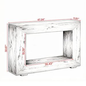 Table console de luxe rustique moderne de 47,2 pouces avec finition miroir, meuble d'appoint pour entrée d'appartement avec rangement - Product Image 3