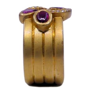 Wedding Wear 925 Sterling Silver Gold Plated Jewelry White Topaz Pink Tourmaline Gemstone Women Wear Classic Ring - Product Image 4