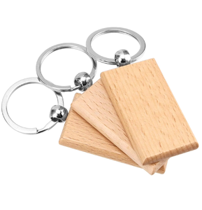 Porte-clés en bois naturel gravé au laser, cadeaux de Noël personnalisés, porte-clés artisanal, porte-clés en bois - Product Image 5