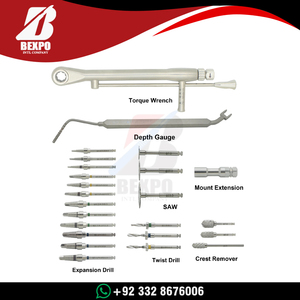 Kit de Elevación de Seno para Implantes Dentales, Instrumentos Hidráulicos para Elevación de Seno, Set de Reseñadores, Tapones y Separadores de Hueso, Kit Completo para Implantes - Product Image 2