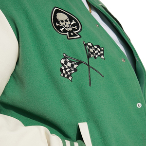 OEM Design School Team Crop College <b>Jacket</b> Wool Body Faux Leather Sleeves Womens Varsity <b>Baseball</b> <b>Bomber</b> <b>Jacket</b> - Product Image 4