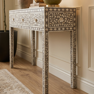 Console de rangement artisanale en nacre, meuble d'entrée traditionnel avec tiroirs pour salon et décoration intérieure - Product Image 4