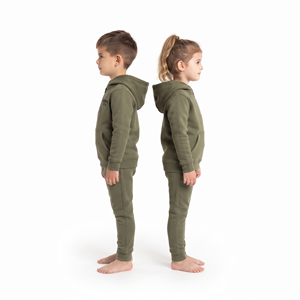 Best Quality Active Kids Half <b>Zip</b> <b>Hooded</b> Tracksuit Cotton Pullover Jogger Set Custom Logo Clothing For kids - Product Image 4