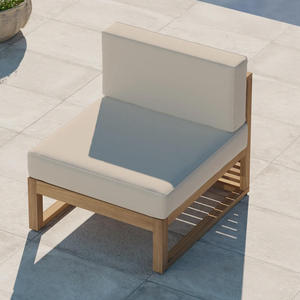 เฟอร์นิเจอร์โซฟาไม้สักสำหรับกลางแจ้ง ทนทานต่อสภาพอากาศ เหมาะสำหรับโรงแรม รีสอร์ท คาเฟ่ โครงการเชิงพาณิชย์ ผู้ผลิต OEM ผู้จัดจำหน่ายขายส่ง - Product Image 3