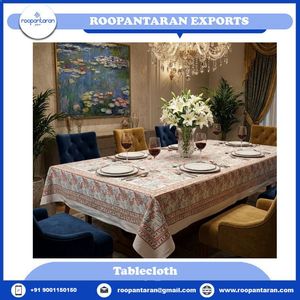 Manteles Rectangulares de Algodón con Estampado Floral a Mano, para 10-12 Personas, 180x340 cm, Estilo Clásico, Lavables, para Uso Doméstico, al Mejor Precio - Product Image 2