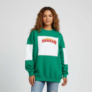 Sudaderas de Dos Tonos para Mujer al por Mayor, Transpirables, 100% Algodón, Corte Holgado, Hombros Caídos, a Bajo Precio - Product Image 1