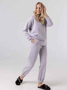 Ensemble de survêtement lavande personnalisé pour femme – Sweat-shirt et pantalon de jogging décontractés, tenue de sport deux pièces assortie - Product Image 5