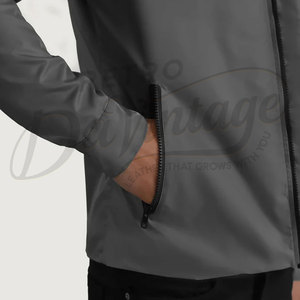 Chaqueta Cortavientos Ligera Gris para Hombre con Capucha, Corte Ajustado, Resistente al Agua, Chaqueta Deportiva Informal para Exteriores, Chaqueta de Golf - Product Image 6