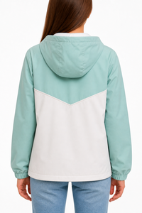 Wholesale Customizable Hooded Windbreaker Jacket Quarter Zip Casual Style Unisex Spring Wear Light Weight Polyester - Product Image 4