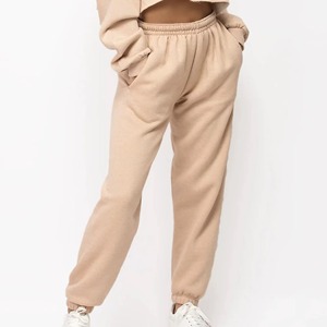 Pantalon Harem Taille Haute Femme en Polaire Beige Coupe Ample Longueur Cheville avec Poches – Tenue Décontractée Automne - Product Image 3