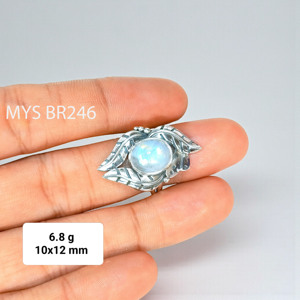 แหวนเงินแท้ 925 ดีไซน์เรียบง่าย ประดับพลอยมูนสโตนสีน้ำเงิน ราคาขายส่งสุดคุ้ม สำหรับทุกเพศทุกวัย - Product Image 2