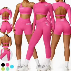 Custom LOGO Women Gym Fitness <b>Sets</b> Activewear Outfits Workout Clothing Sports Bra Short Top Leggings Seamless <b>Yoga</b> <b>Set</b> - Product Image 1