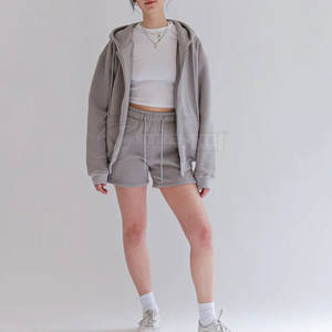 Men Pullover <b>Hoodie</b> And Short Set Breathable Fabric Sports Suit For Fitness And Jogging <b>Hoodie</b> Short Set - Product Image 2