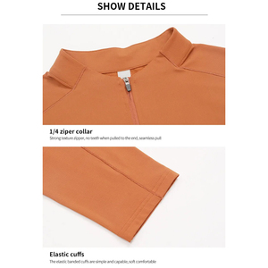 Wholesale Performance Training Apparel Outdoor <b>Running</b> Sweat Wicking Quarter Zip Pullover Polyester Terry 1/4 Zip Track <b>Jacket</b> - Product Image 4