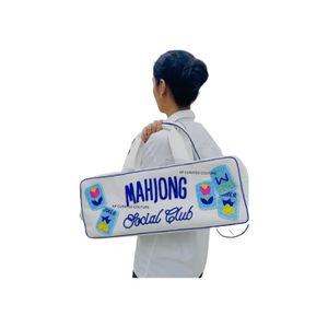 Sacs de voyage matelassés faits main avec fermeture éclair, personnalisables en couleur et logo, style Mahjong perlé - Product Image 4