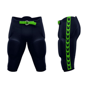 Mens Black <b>Padded</b> Football Pants Belt Closure Breathable Athletic Sportswear Adult Football Practice Game Performance Wear - Product Image 5
