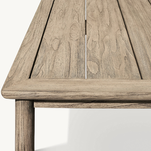 Solid Teak <b>Rectangular</b> Dining Table with Quick-Dry <b>Cushion</b> for Indoor Outdoor Use Simple Modern Design Durable Customized Color - Product Image 4