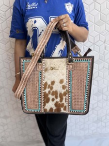 Nouvel Arrivage Sac Fourre-tout en Véritable Peau de Vache, Sac à Main en Cuir Élégant avec Poils, Sacs Sculptés à la Main pour Femme, Multi-usages - Product Image 1