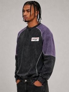 Premium Men Acid Wash Sweatshirt <b>Crewneck</b> With Smooth Inner Fabric Strong Stitching Modern Apparel Acid Wash Tracksuit for Men - Product Image 5