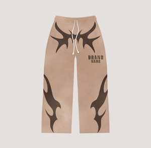 Ensemble de survêtement unisexe personnalisé à capuche, imprimé flamme, sweat-shirt zippé et pantalon de jogging, style streetwear, tenue d'automne, coupe ample longue - Product Image 4