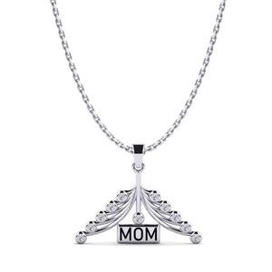 Pendentif pyramide en argent 925, moissanite avec pierres de zircon, breloque MAMAN pour bijoux unisexes, cadeau - Product Image 1