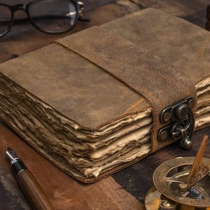 Handmade Vintage Paper Hardcover <b>Diary</b> Sketchbook Calligraphy Notebooks Deckle Edge Celtic Tree Life Grimoire <b>A5</b> Size 120 Sheets - Product Image 1