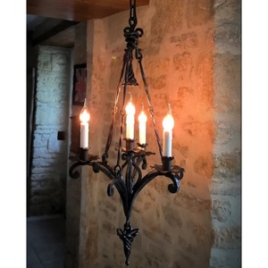 High Standard Quality Iron Chandelier With Four Candle Lights For Home Decoration - Product Image 1