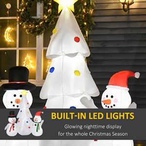 6ft <b>LED</b>-Lighted Christmas Inflatable <b>Tree</b> with Snowmen for Home Indoor & Outdoor Garden Lawn Decoration Party Prop - Product Image 4