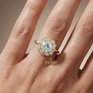 Vintage Luxury <b>Cushion</b> Cut Lab Grown Diamond VVS2 Clarity 1 CT Engagement Ring 925 Silver Halo <b>Flower</b> Style Wedding Party Women - Product Image 5