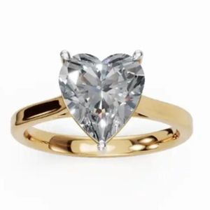 Bague solitaire en diamant cultivé en laboratoire Boudiccas Heart en or jaune, rose et blanc 9kt, 14kt ou 18kt, 0,30 carat, bijoux durables - Product Image 1
