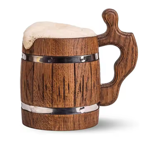Mug en bois rustique fait main en Inde, style antique, verre à bière, décoration naturelle pour la maison, provenant d'Inde par Crescent Crafts - Product Image 5