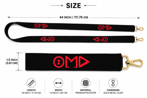 New Stylish Black and Red Sorority Beaded Belt Straps Custom Logo Adjustable College <b>Game</b> Day Use Pinkweave - Product Image 4