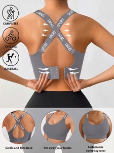 Soutien-gorge de sport sans couture pour femme avec dos torsadé |   Haut court de sport à nœuds entrelacés |   Vêtements de sport en nylon et élasthanne à haute élasticité - Product Image 4
