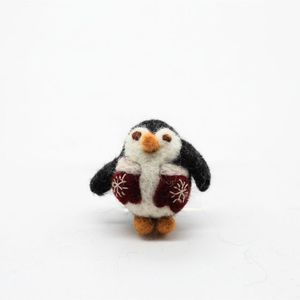 Adorno Navideño de Pingüino de Fieltro con Diseño de Copo de Nieve Bordado, Juguete de Peluche de 0-10 cm para Decoración de Árboles - Product Image 3