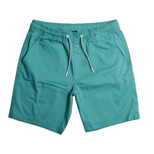 Shorts de bain pour homme en polyester tissé, couleur unie, taille mi-haute, avec cordon de serrage et poches, séchage rapide, style décontracté, couleur turquoise - Product Image 1