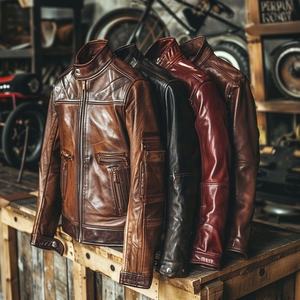 Chaqueta Varsity Impermeable Ecológica de Estilo Casual para Hombre, Otoño Invierno, Cuello Alto de Cuero Genuino, Cierre de Cremallera, Talla Grande 8XL, Transpirable - Product Image 1