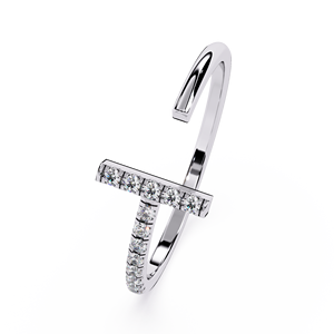 Anillo Minimalista de Oro Blanco con Diamante Corte Brillante Redondo Color G Piedras Naturales Uso Diario Estilo Unisex - Product Image 2