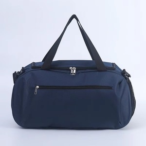 Navy Blue 600D <b>Duffel</b> <b>Bag</b> 30-<b>40L</b> with Zipper Pockets and Shoulder Strap - Product Image 1