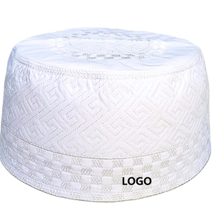 Muslim <b>Islamic</b> Stretchable Mens Handmade Crochet Cotton Black <b>Printing</b> Fashion Weave Koofi Muslim Cap Hat for Men - Product Image 6