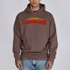 Sudaderas con Capucha de Invierno para Hombre de Primera Calidad, Logotipo Personalizado Impreso en Relieve, 100% Algodón, Teñido Liso, Talla Grande - Product Image 4