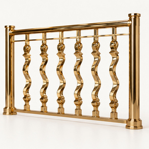 Rampe en métal doré Turners Craft avec balustres en S pour hôtels de luxe, villas et décoration intérieure - Product Image 3