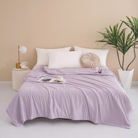 Ensemble de couette moderne en violet uni, 3 pièces, polyester/coton, 300 fils, toutes saisons, lavable, literie pour usage domestique