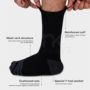 Breathable Crew Length Sports <b>Socks</b> With Comfortable Cushion Support For Play Soccer <b>Socks</b> - Product Image 2