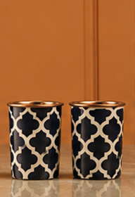 Luxury Moroccan Print Vacuum <b>Flask</b> Gift Set Stainless Steel Thermal Water Bottle with <b>2</b> <b>Cups</b> Premium Insulated Travel <b>Flask</b> Set - Product Image 3