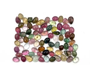 Tourmaline naturelle multicolore, cabochon, formes variées, pierres précieuses en vrac, 6-9 mm, certifiées IGI, 20 carats, haute qualité pour la fabrication de bijoux - Product Image 3