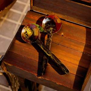 Ensemble moderne de cuillères et fourchettes à salade en résine époxy – Couverts attrayants pour servir la salade, grande cuillère et spatule, vaisselle au meilleur prix - Product Image 1