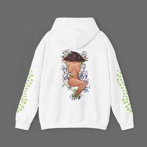 Sweat à capuche zippé personnalisé, style streetwear robuste, imprimé sérigraphié, orné de strass, coupe courte, délavé à l'acide et effet usé - Product Image 5