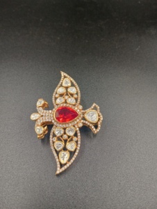 Broche en Forma de Planta Alada Chapado en Oro para Mujer, Joyería de Regalo - Product Image 2